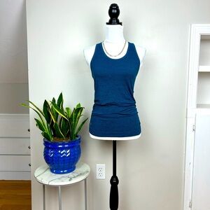 ATHLETA Teal Fast Track Racerback Workout Tank Top